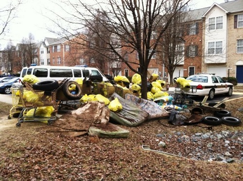Pictured is some of the garbage and debris hauled away after the cleanup.