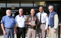 From L to R: Adjutant Gary Shupe; Commander David Tatman, M/Cpl. McCue; Sheriff Troy Berry; and First Vice Commander Gale Willett