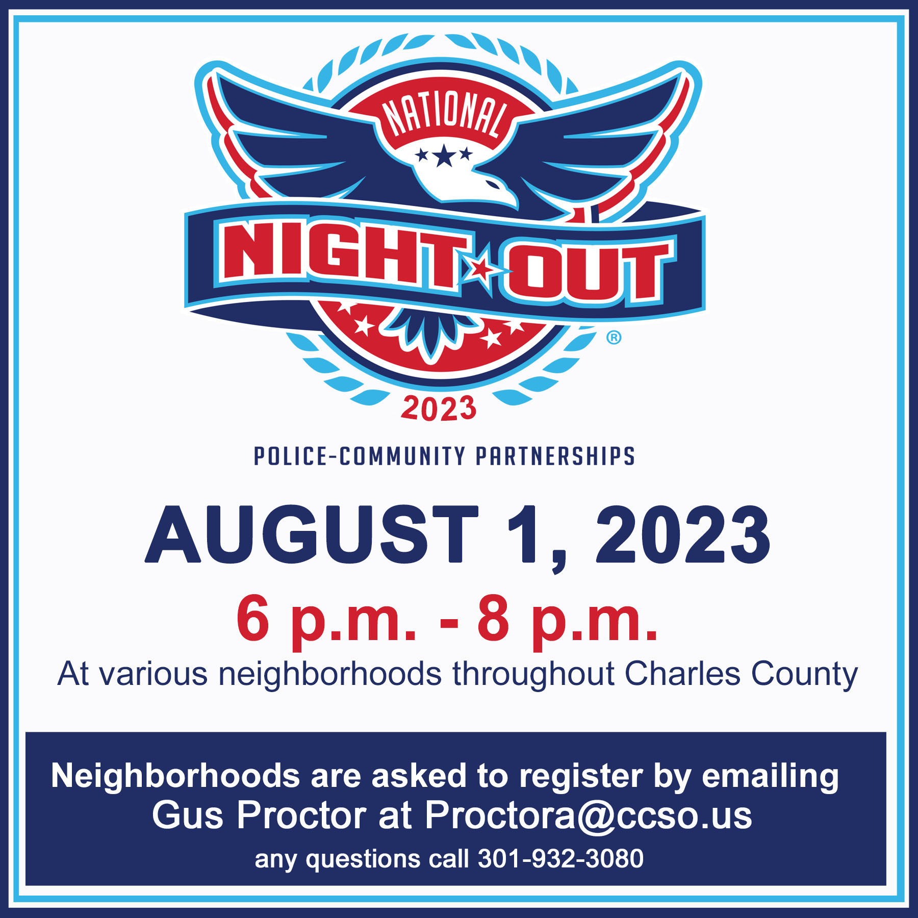 National Night Out Registration Form 2023 Charles County Sheriff's Office