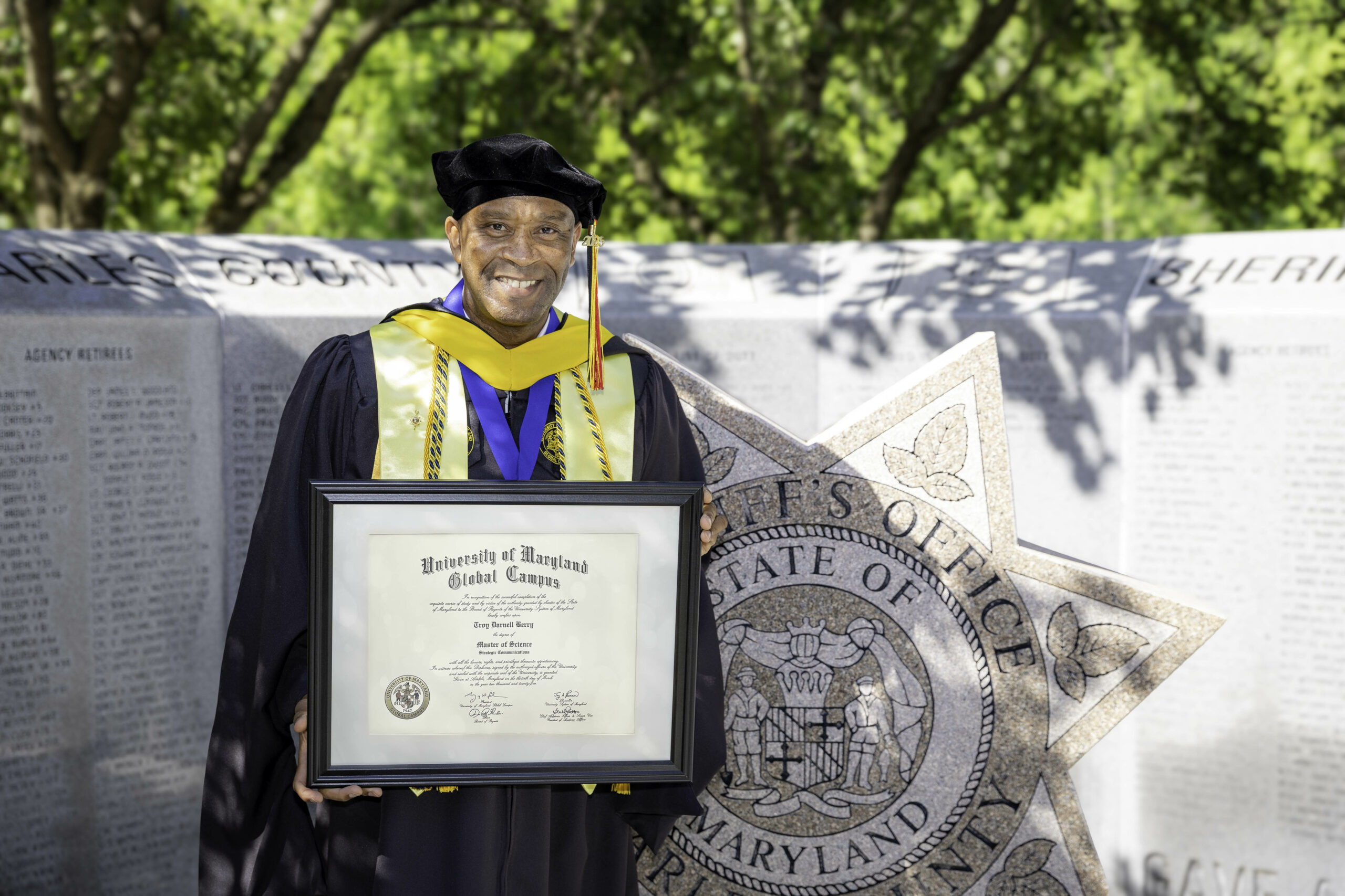 Sheriff Berry with Masters Degree Sheriff Berry with Masters Degree